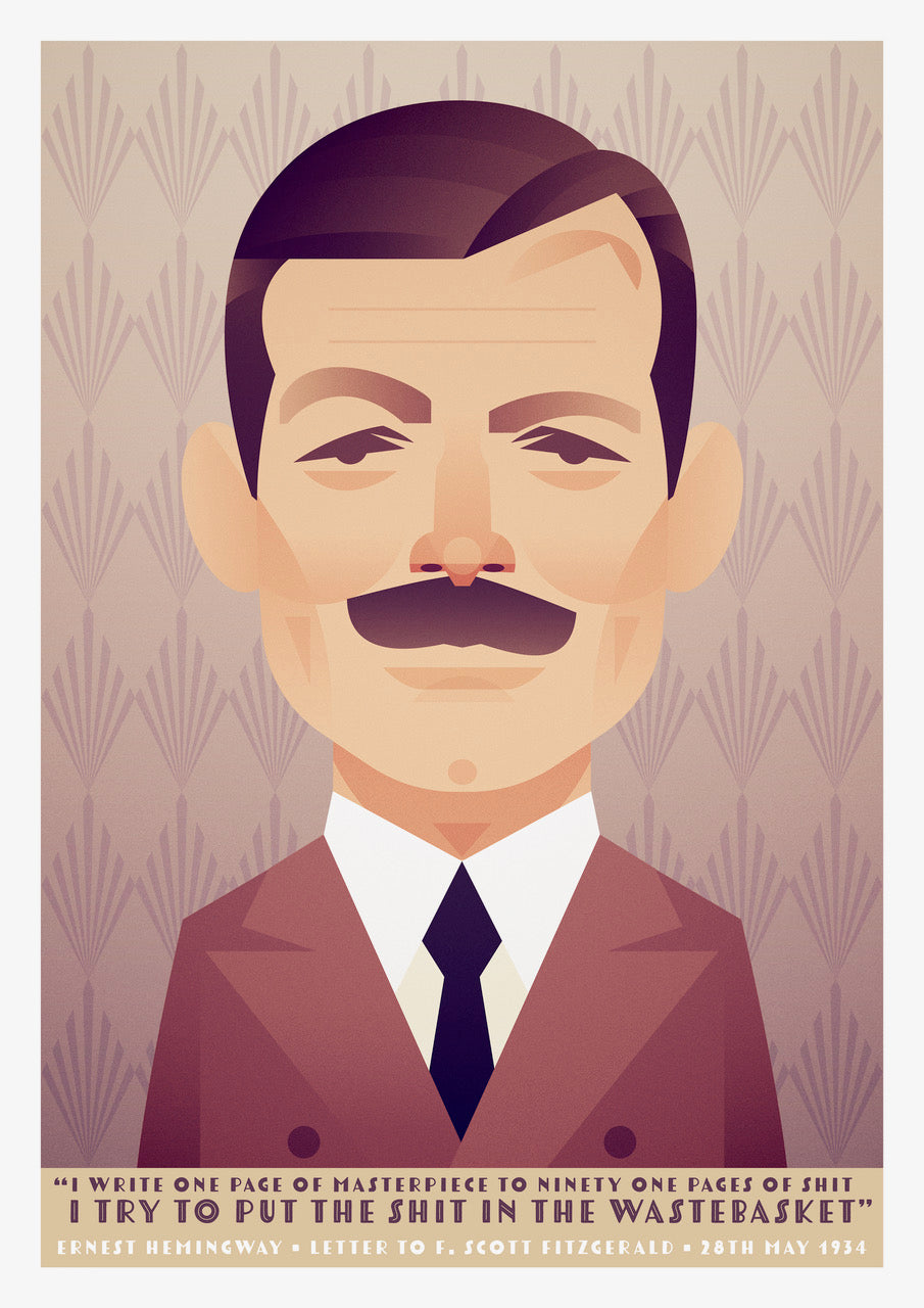 Limited edition Ernest Hemingway print, designed by Stanley Chow